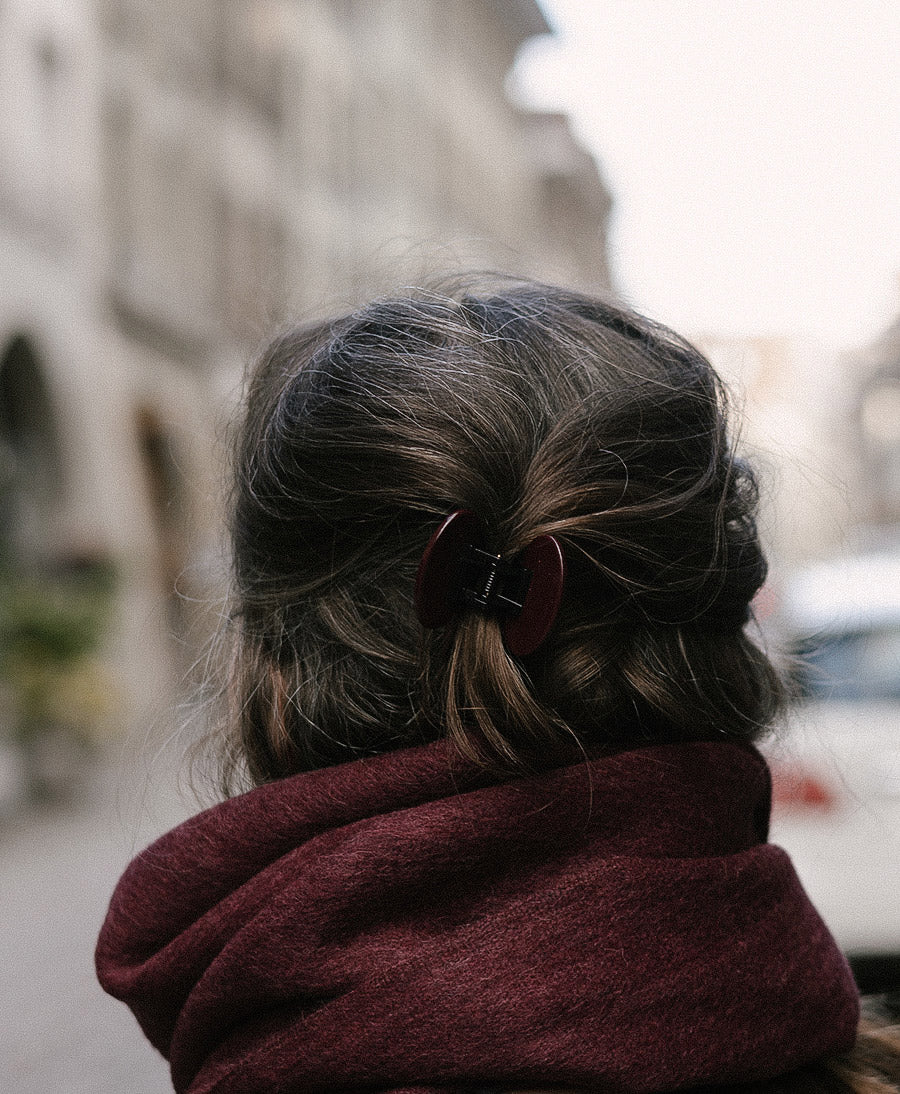 Haarklammer CARMEN (M) aus Acetat - Bordeaux