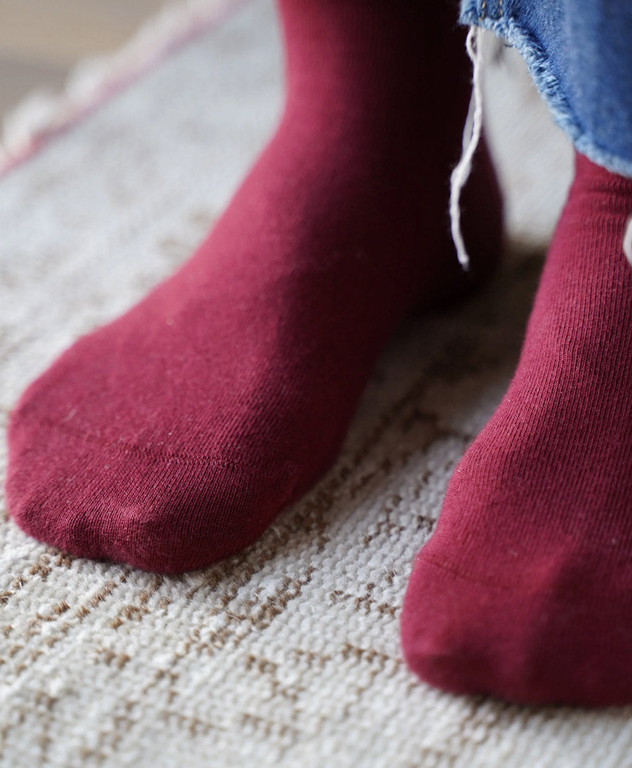 Socken Bio-Baumwolle - Dunkelrot