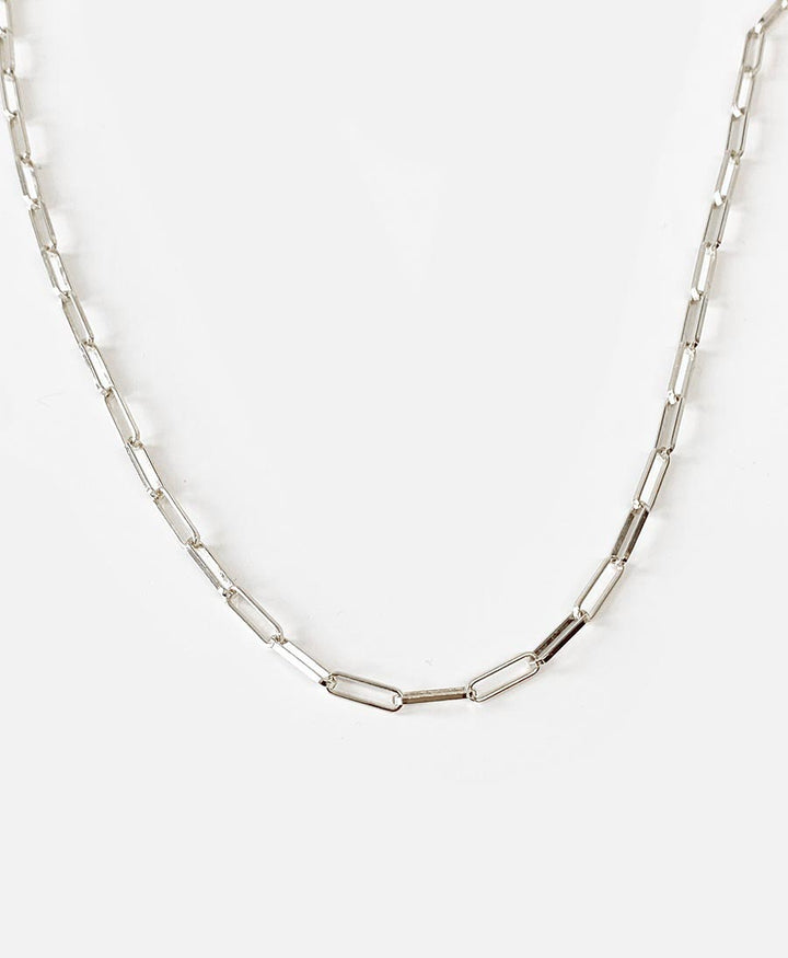 ESSENTIALS Chain Necklace - Halskette mit Weissgold vergoldet - V Design Lab - clomes