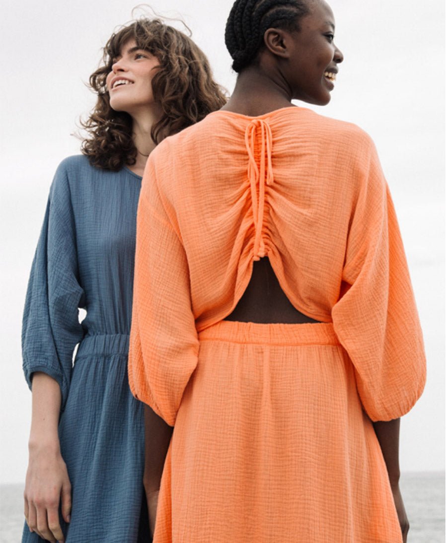 Ezili Kleid aus Bio - Baumwolle - Blau - Beaumont Organic - clomes