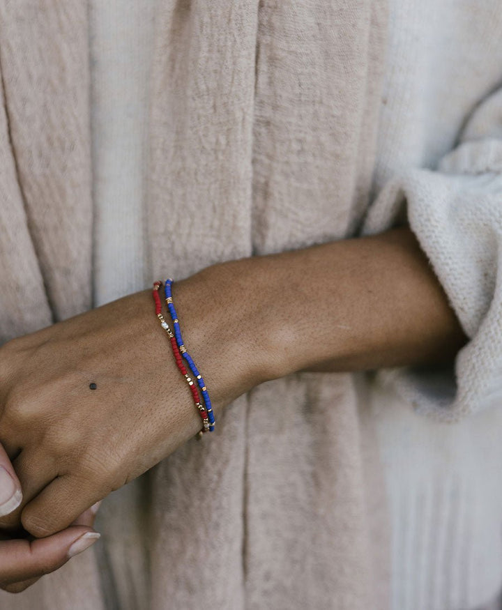 Farbiges Bracelet - Mae Rouge Pearl - MIMI ET TOI - clomes