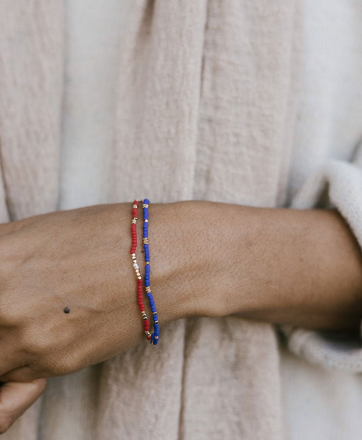 Farbiges Bracelet - Mae Rouge Pearl - MIMI ET TOI - clomes