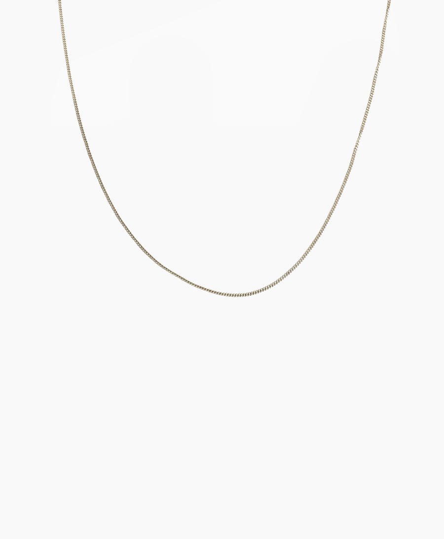 Feine Halskette Panzer / Curb - Sterling Silber - Clomes - clomes