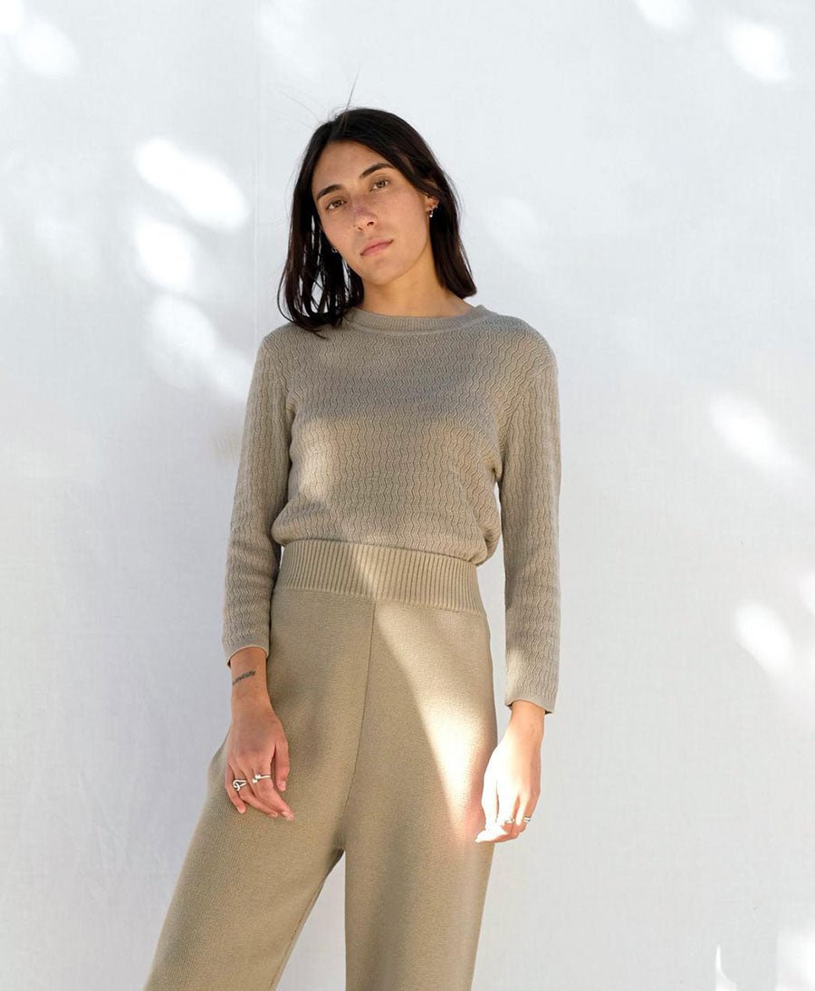 Feinstrick Top - Ripple Knit Tee Terre - Micaela Greg - clomes