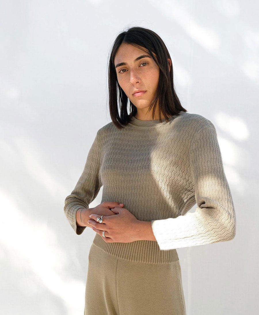 Feinstrick Top - Ripple Knit Tee Terre - Micaela Greg - clomes