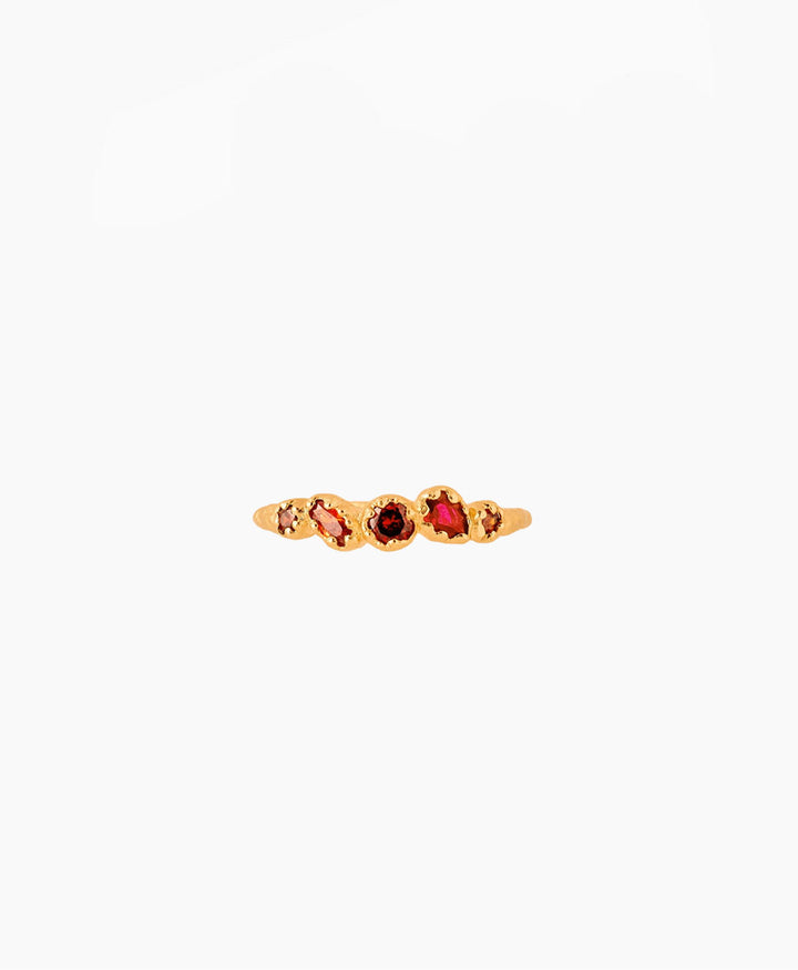 Koré Fingerring (Rot) vergoldet