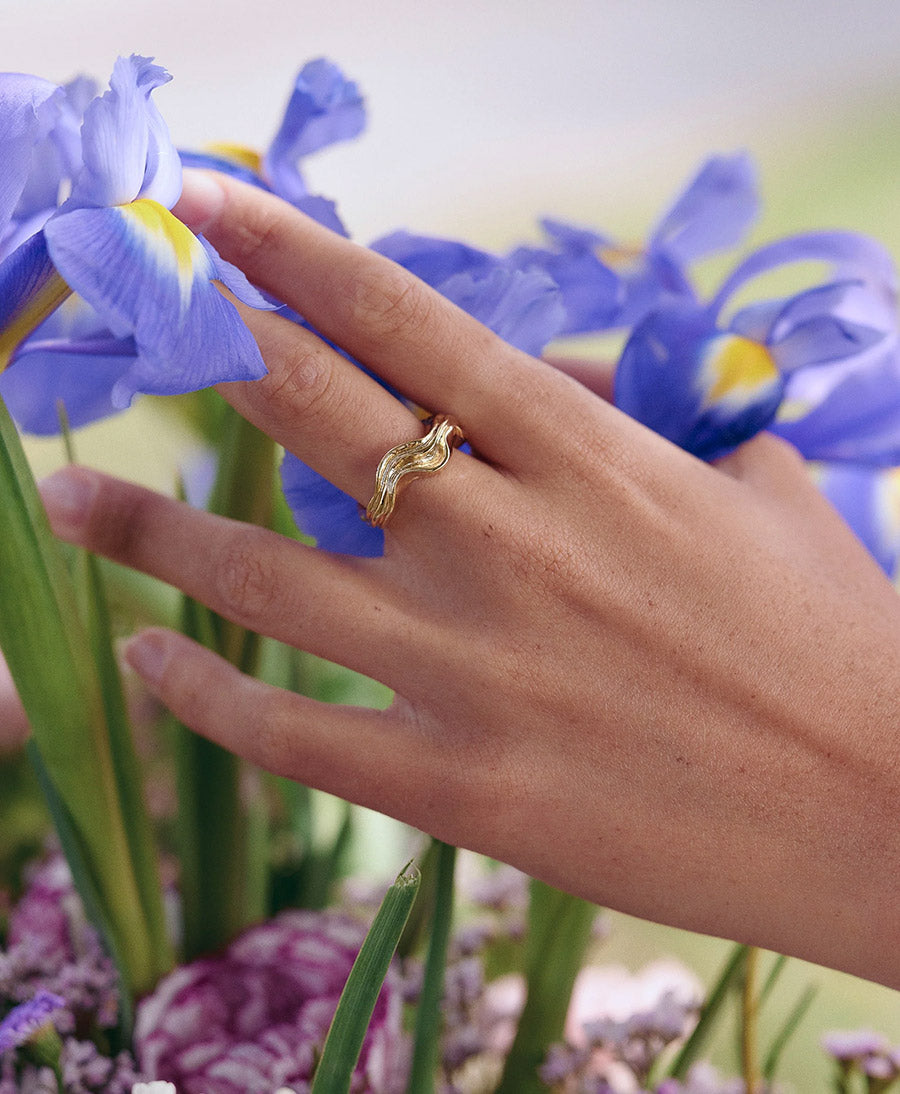 Iris Fingerring vergoldet