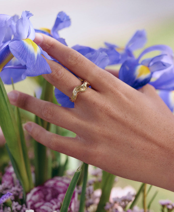 Iris Fingerring vergoldet