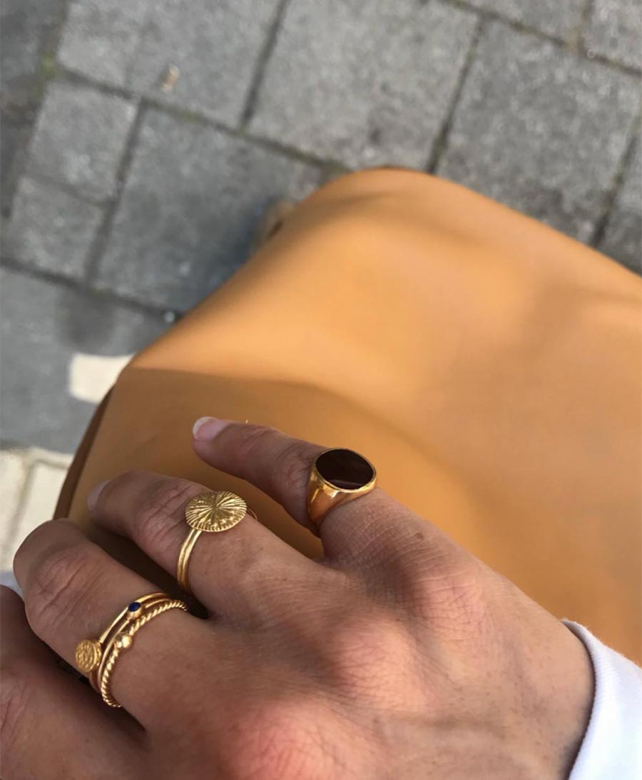 Fingerring - Petite Pierre Noir - MIMI ET TOI - clomes