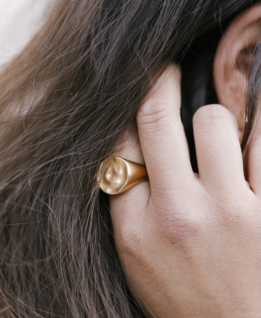 Fingerring / Siegelring LUNA - Vermeil - Clomes - clomes