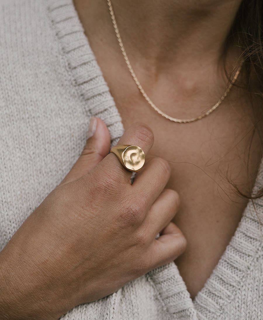 Fingerring / Siegelring LUNA - Vermeil - Clomes - clomes