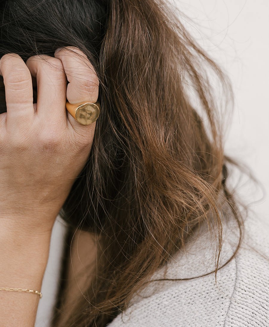 Fingerring / Siegelring LUNA - Vermeil - Clomes - clomes