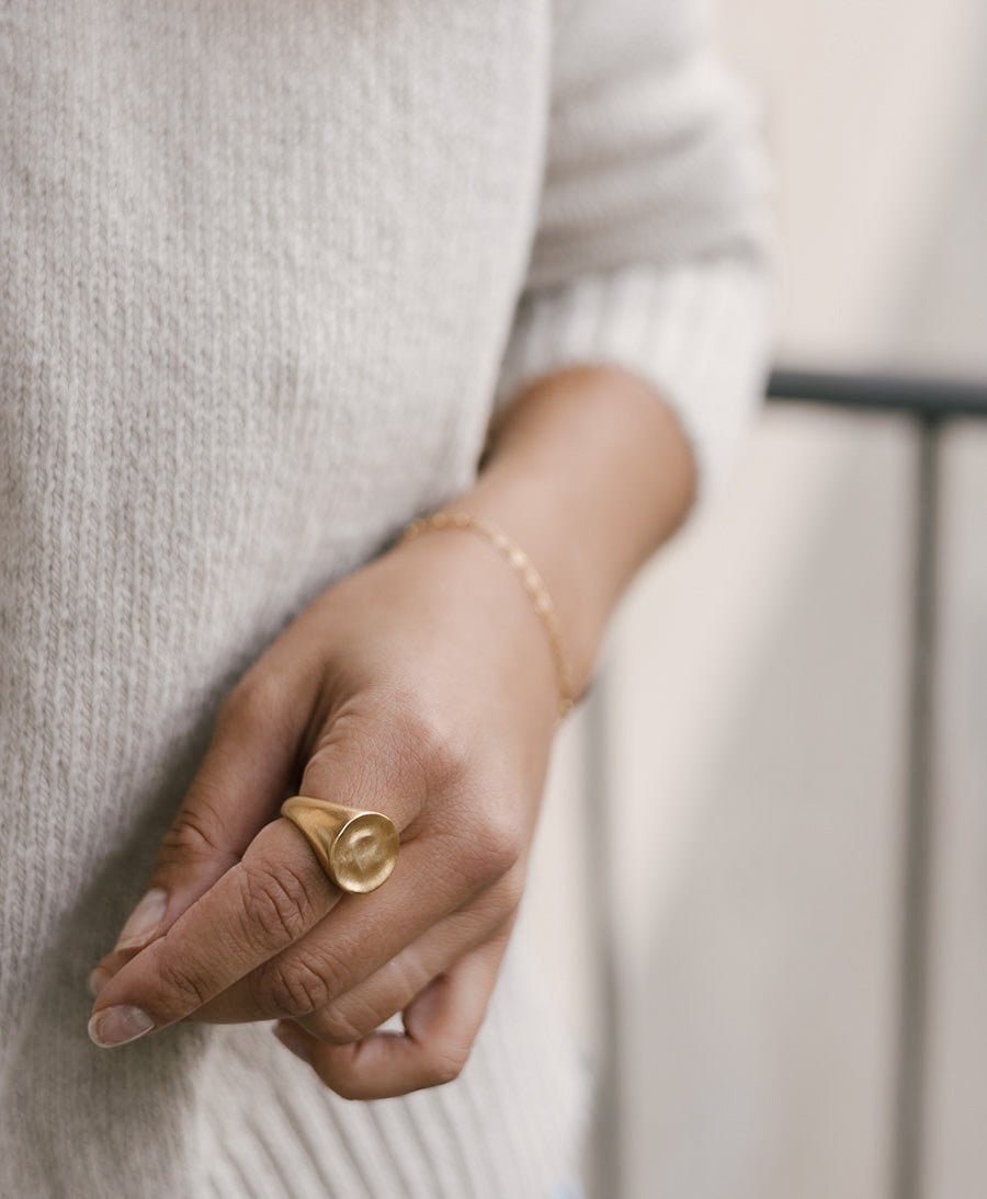Fingerring / Siegelring LUNA - Vermeil - Clomes - clomes
