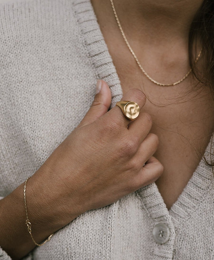 Fingerring / Siegelring LUNA - Vermeil - Clomes - clomes