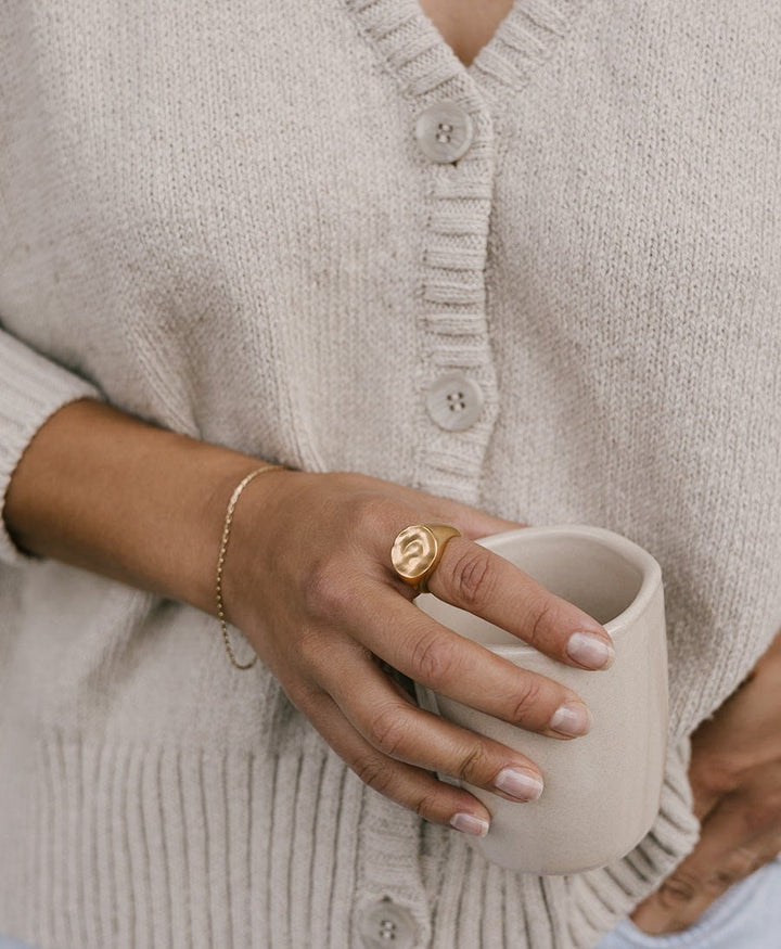 Fingerring / Siegelring LUNA - Vermeil - Clomes - clomes