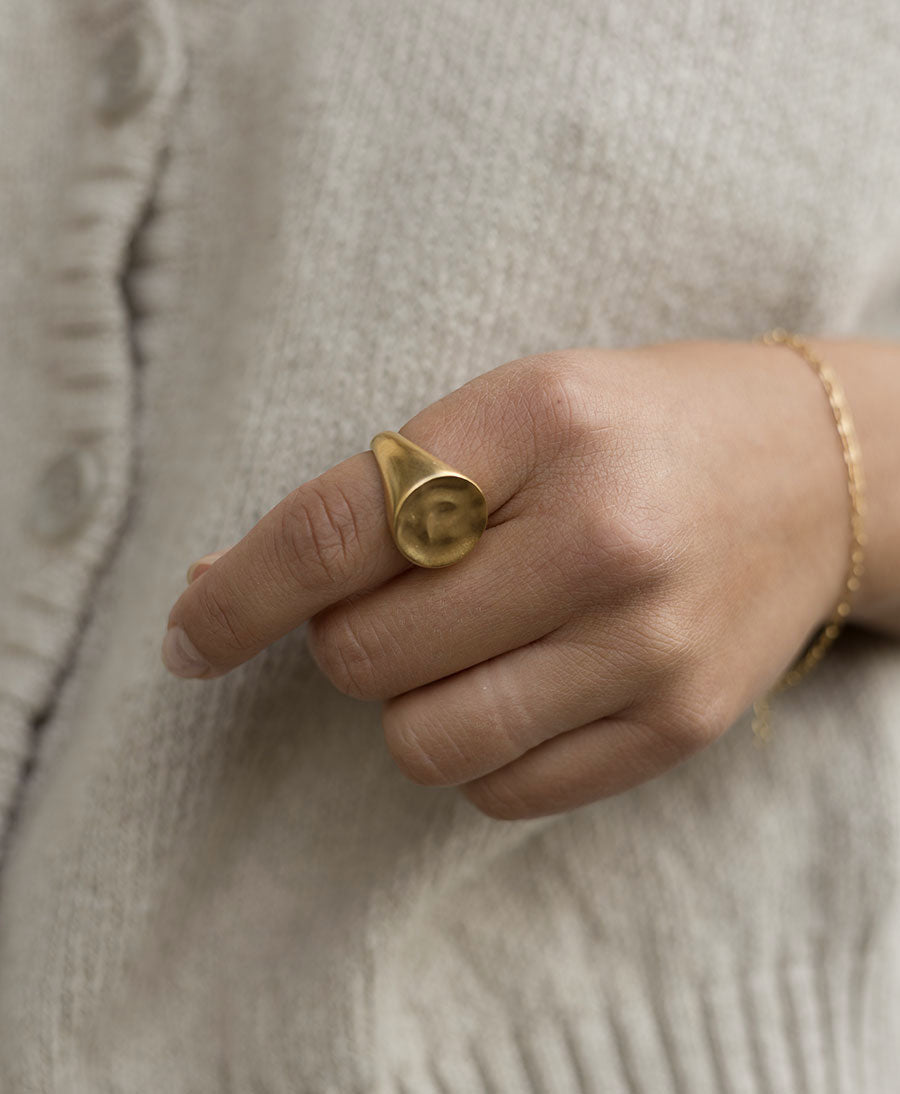 Fingerring / Siegelring LUNA - Vermeil - Clomes - clomes