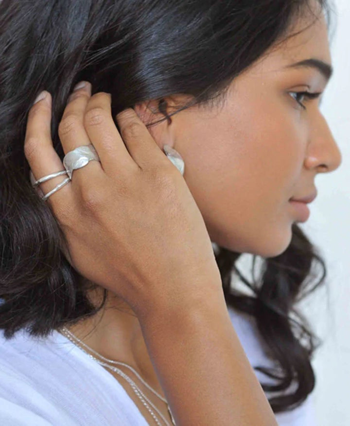 Fingerring Silber "Organic Stacking Ring" - Wild Fawn - clomes
