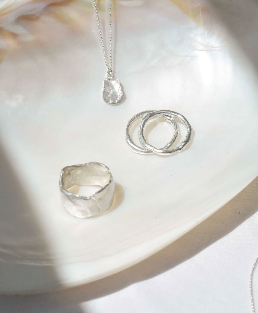 Fingerring Silber "Organic Stacking Ring" - Wild Fawn - clomes