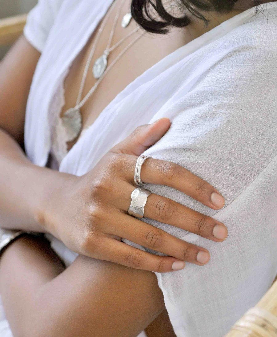 Fingerring Silber "Organic Stacking Ring" - Wild Fawn - clomes