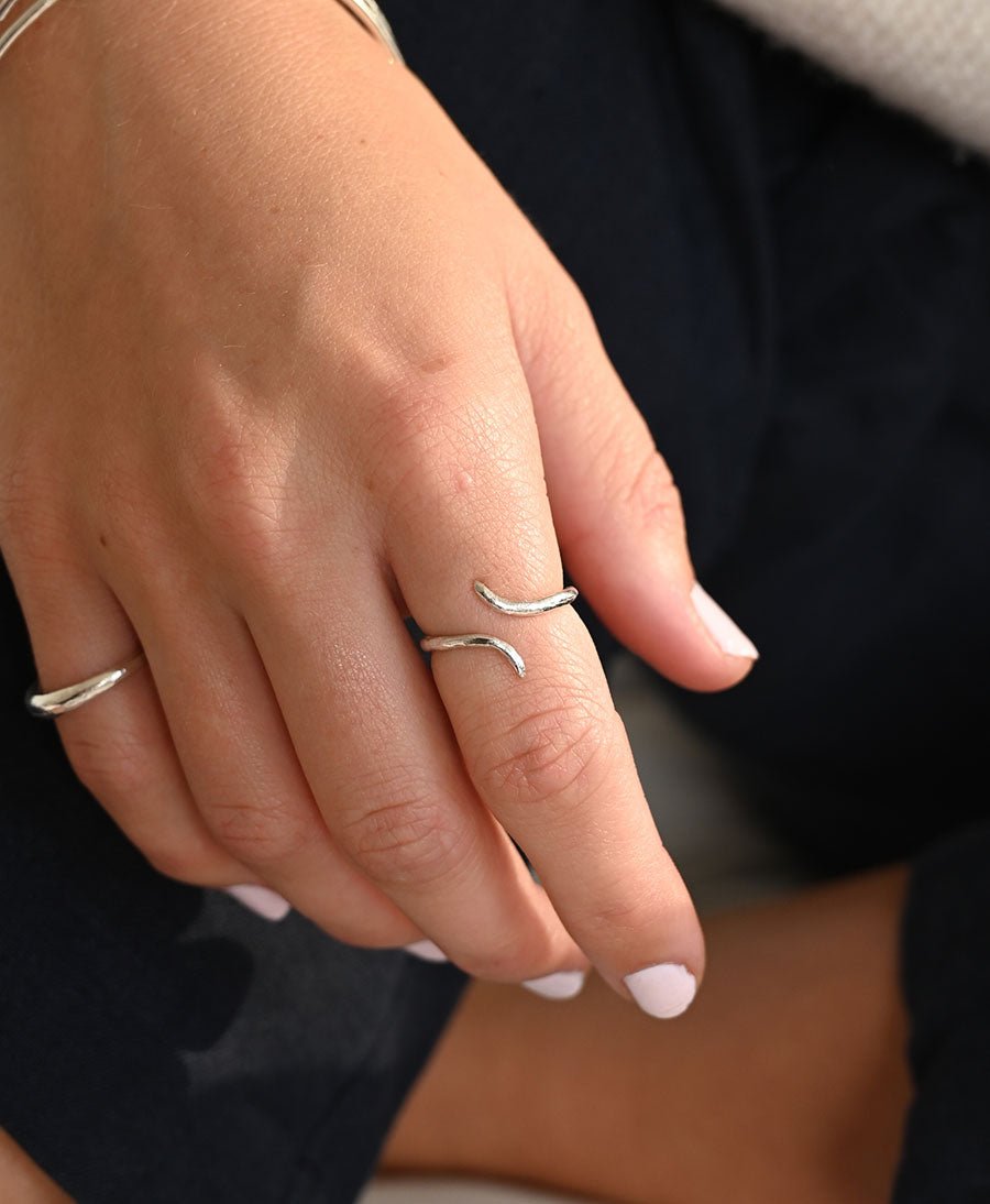 Fingerring Silber "Split Eclipse Open Ring" - Wild Fawn - clomes