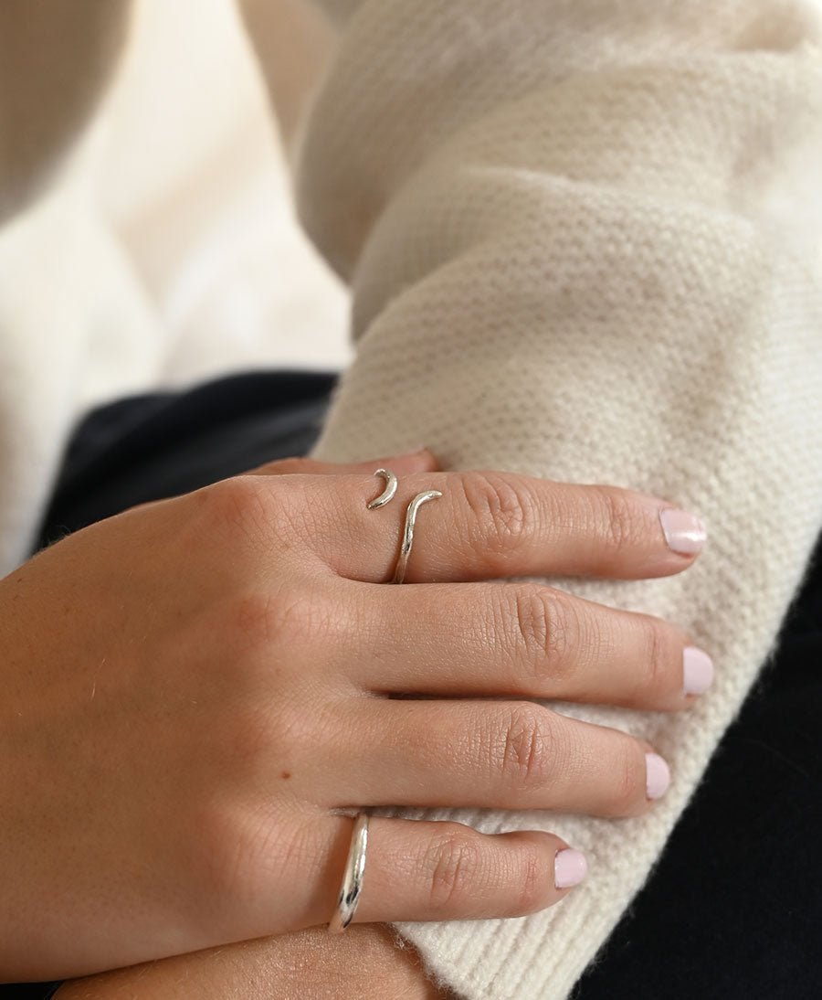 Fingerring Silber "Split Eclipse Open Ring" - Wild Fawn - clomes