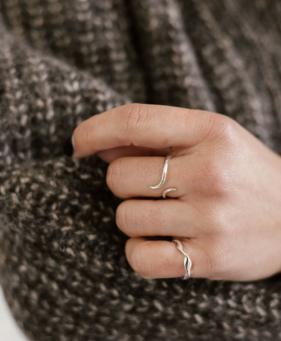 Fingerring Silber "Split Eclipse Open Ring" - Wild Fawn - clomes