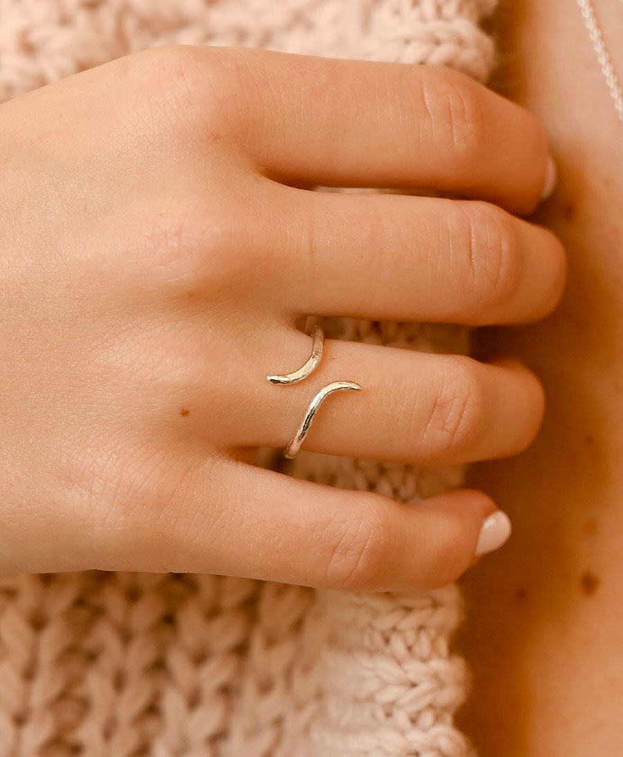 Fingerring Silber "Split Eclipse Open Ring" - Wild Fawn - clomes