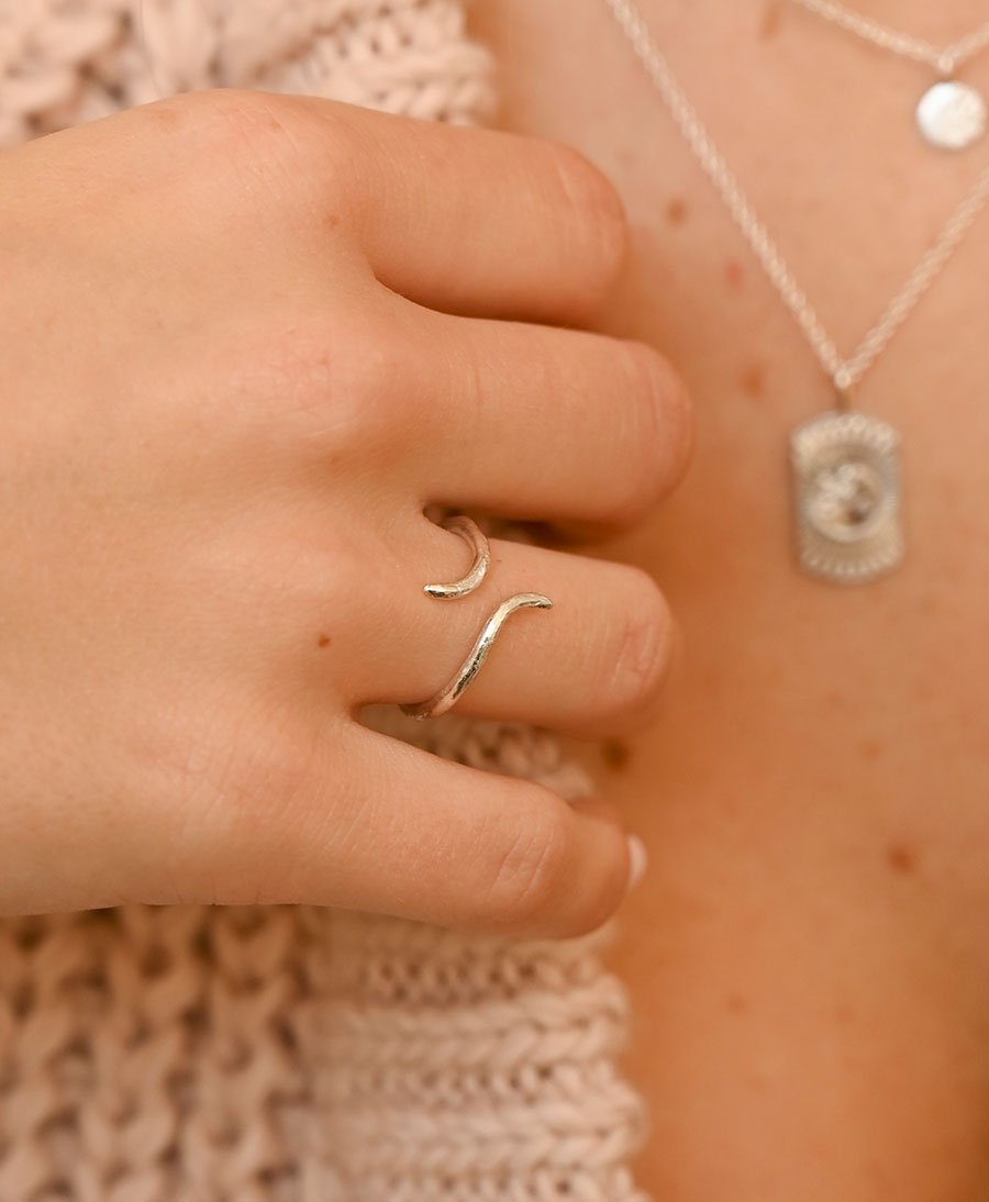 Fingerring Silber "Split Eclipse Open Ring" - Wild Fawn - clomes