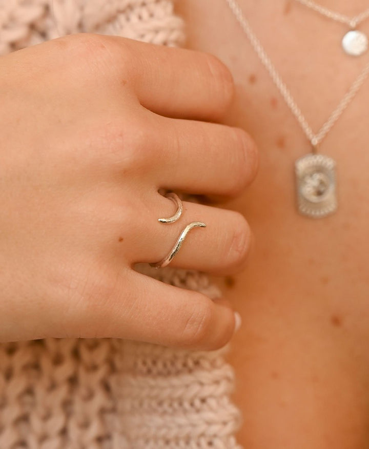 Fingerring Silber "Split Eclipse Open Ring" - Wild Fawn - clomes