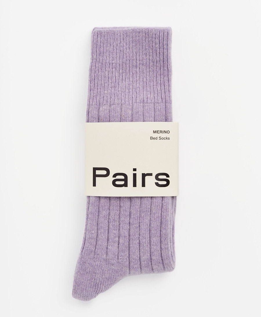 Merino Socken - Gerippt - Flieder