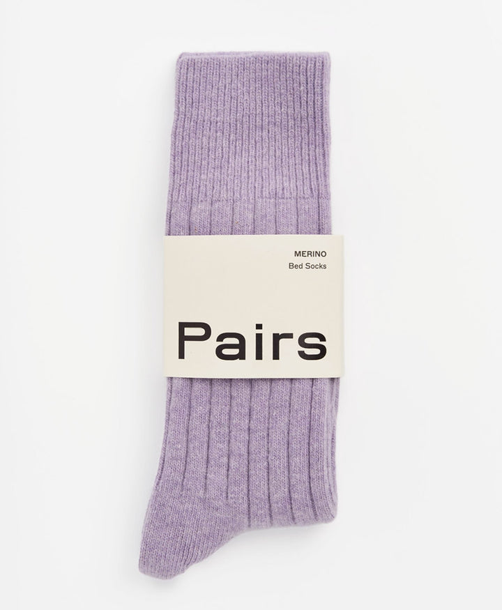 Merino Socken - Gerippt - Flieder
