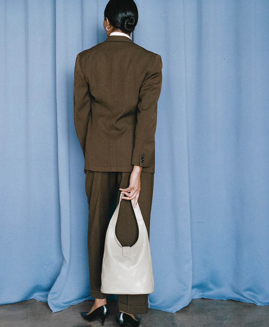 Schultertasche SOPHIA - Leder, fog