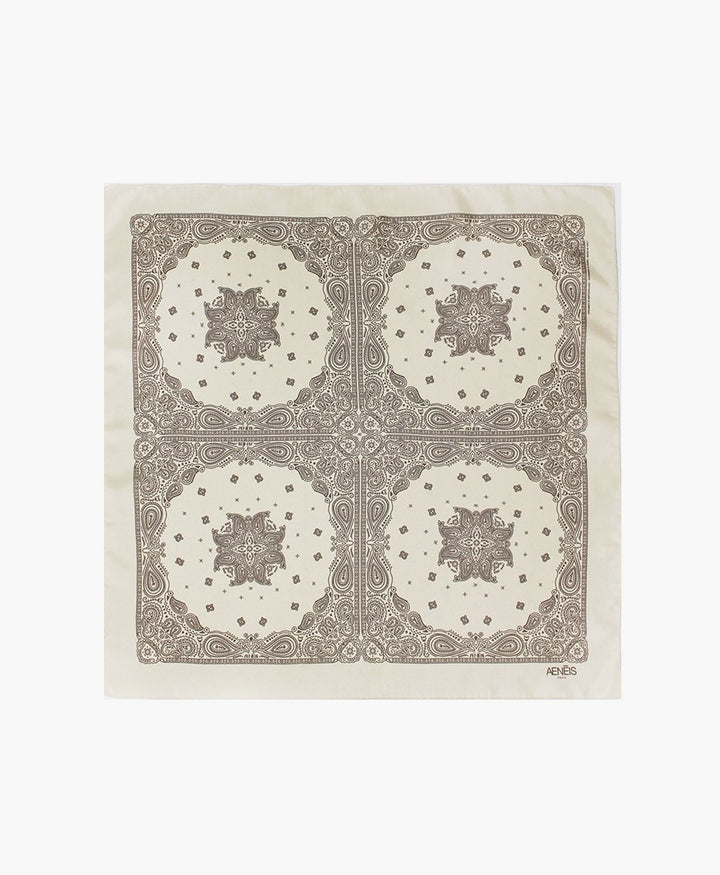 Seiden-Foulard "Minimal Bandana Silk Scarf" - Latte