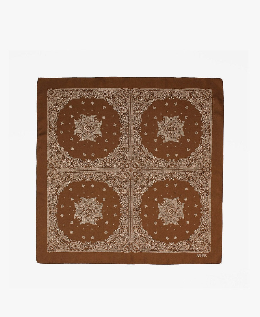 Seiden-Foulard "Minimal Bandana Silk Scarf" - Sienna