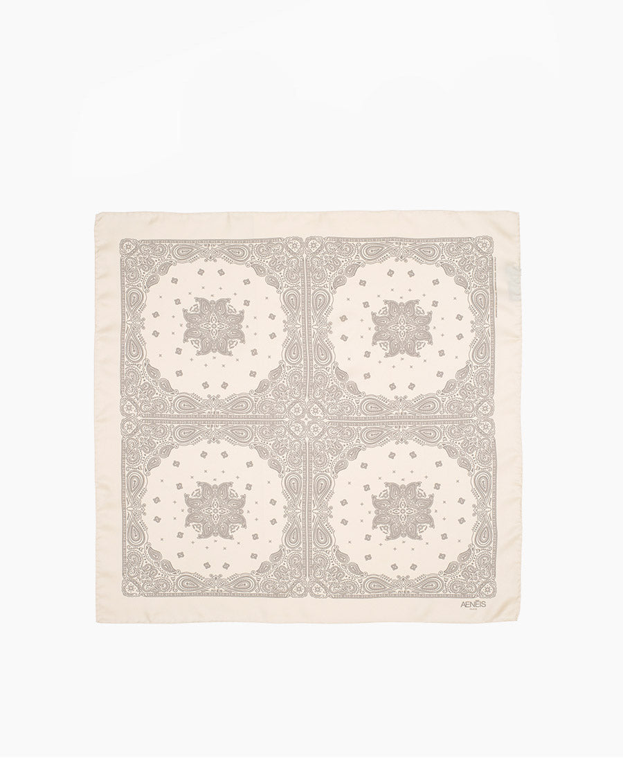 Seiden-Foulard "Minimal Bandana Silk Scarf" - Latte