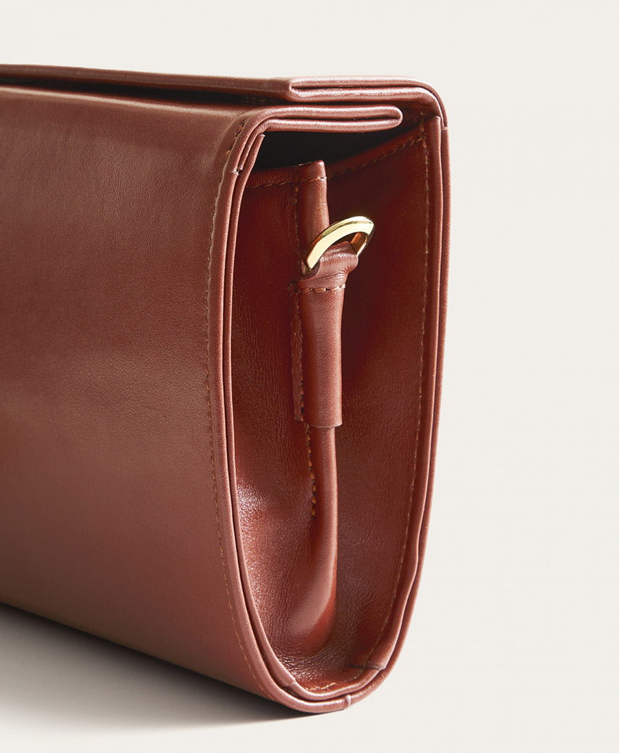 Umhängetasche / Handtasche aus Leder "Gala" - Braun