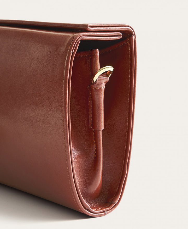 Umhängetasche / Handtasche aus Leder "Gala" - Braun
