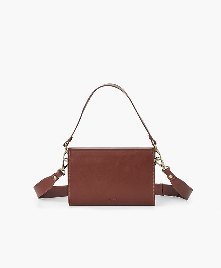 Umhängetasche / Handtasche aus Leder "Gala" - Braun