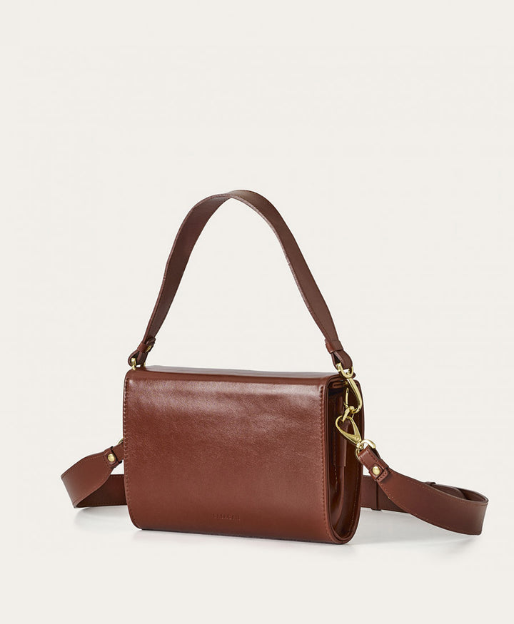 Umhängetasche / Handtasche aus Leder "Gala" - Braun