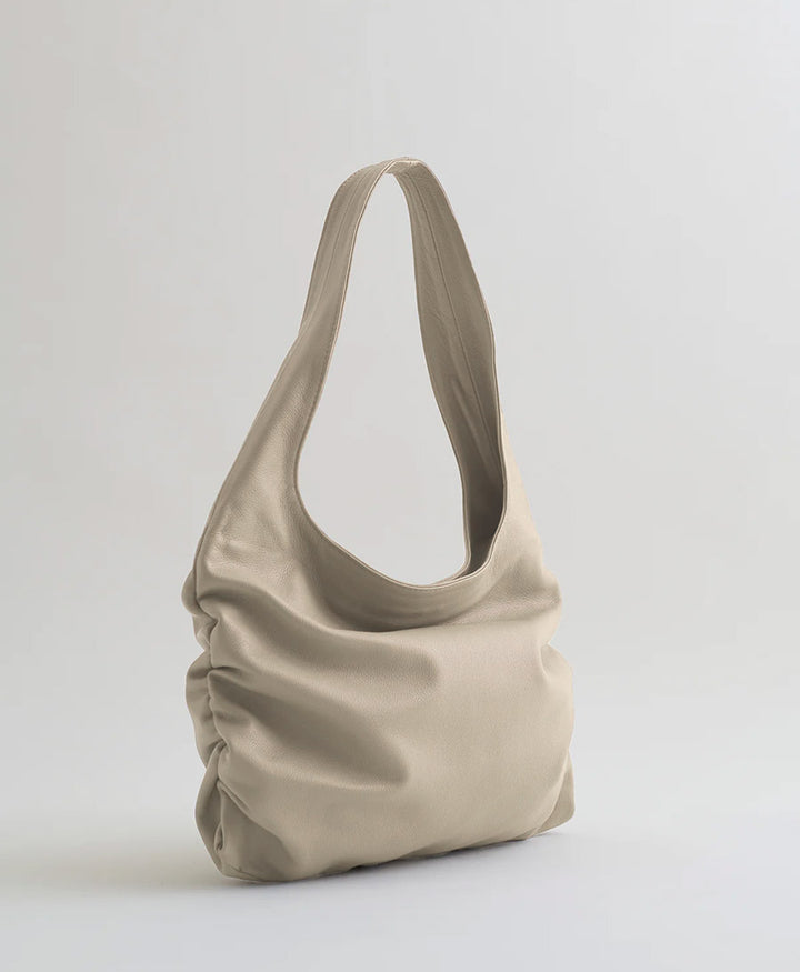 Schultertasche STELLA - Leder, almond