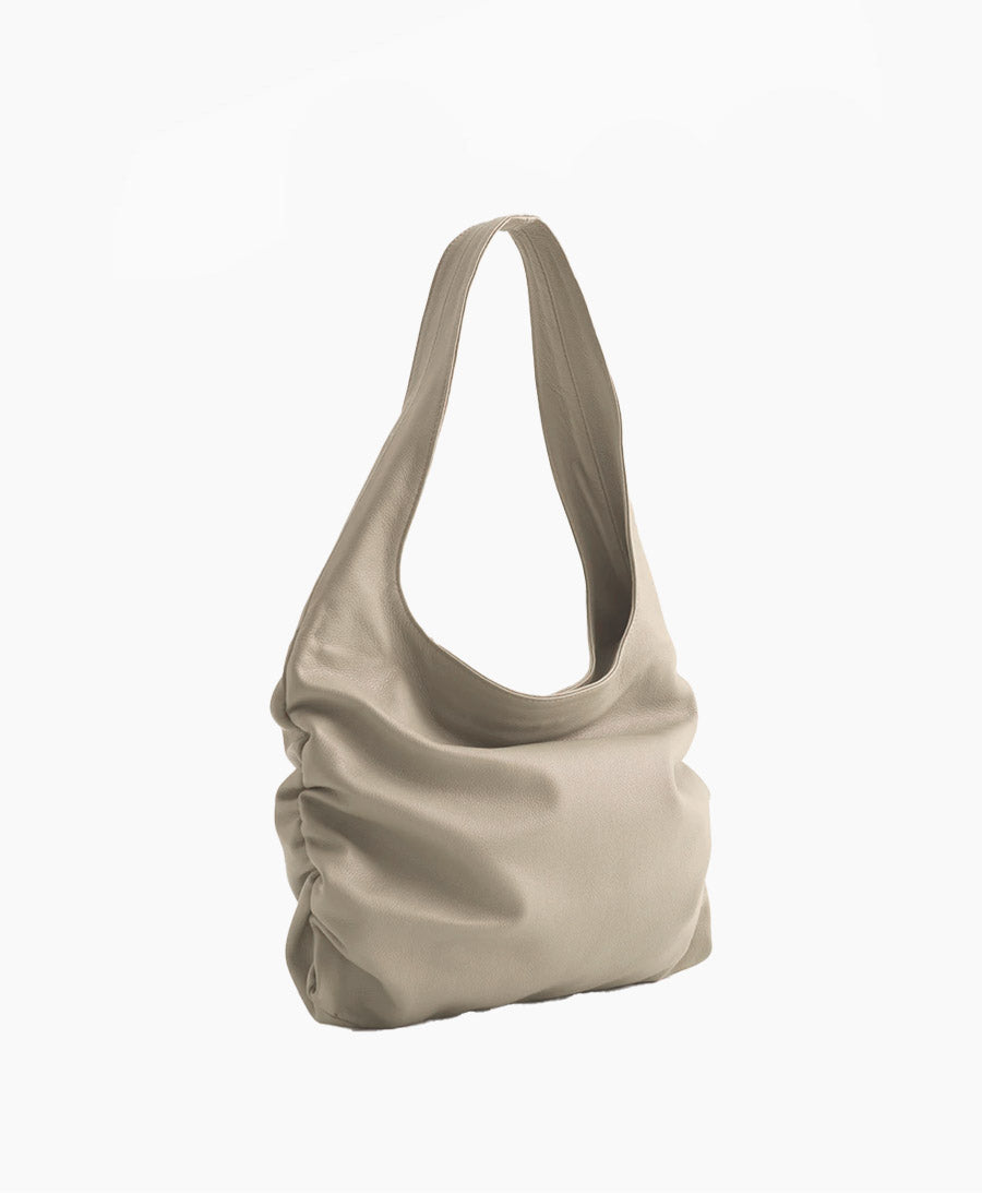 Schultertasche STELLA - Leder, almond