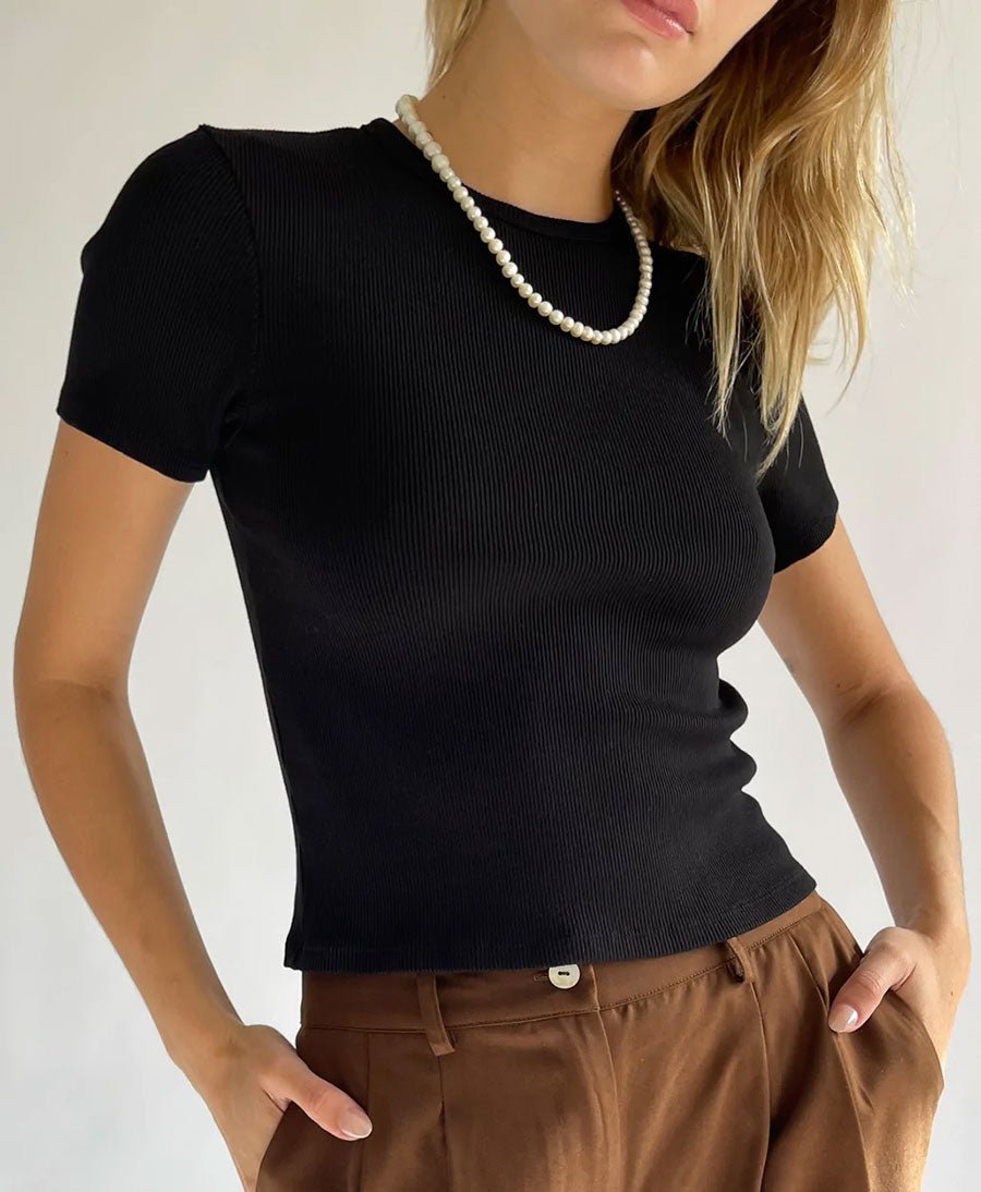 Geripptes T - Shirt - schwarz - DONNI. - clomes
