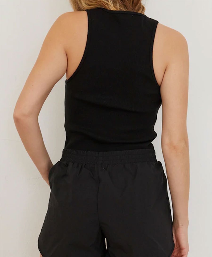 Geripptes Tank Top - schwarz - DONNI. - clomes
