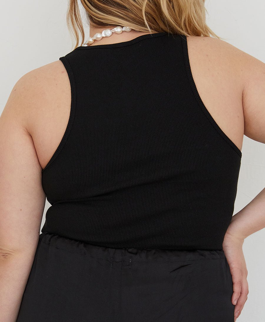 Geripptes Tank Top - schwarz - DONNI. - clomes