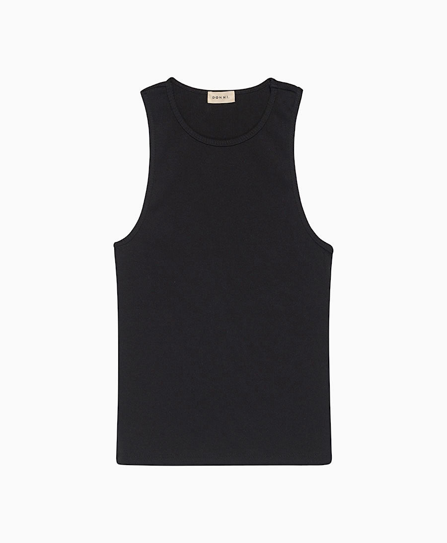 Geripptes Tank Top - schwarz - DONNI. - clomes