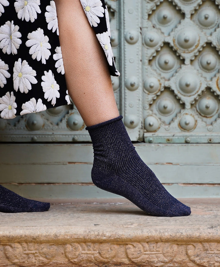 Glitzer Socken Lyocell - Dunkelblau