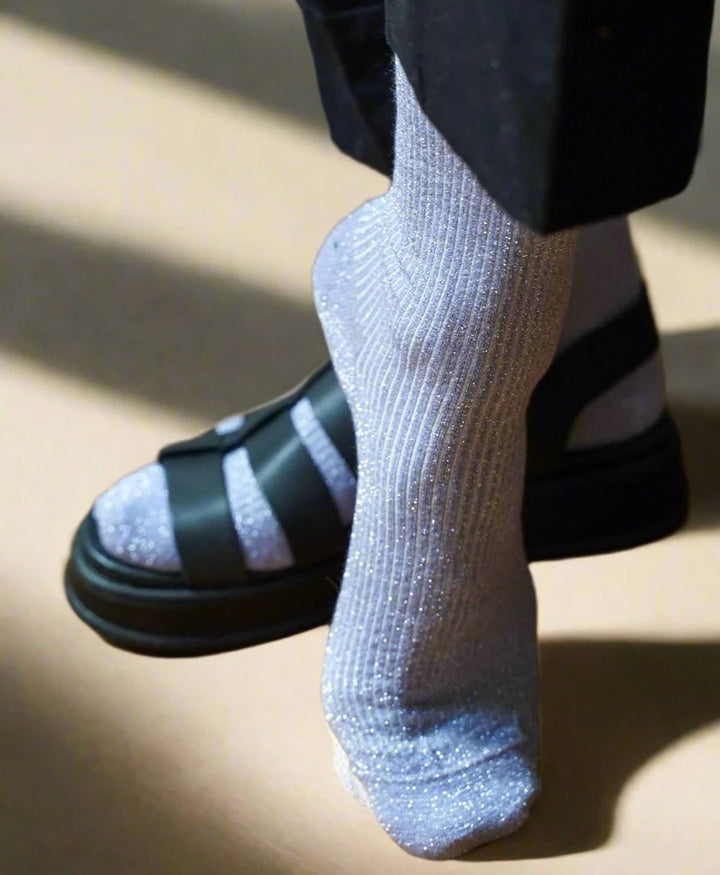Glitzer Socken Lyocell - Flieder