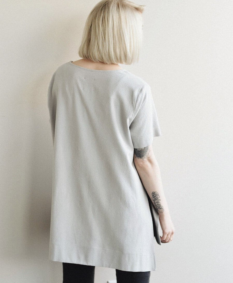 Graues Split Top aus Bourette - Secondhand - Jamie & the Jones - clomes