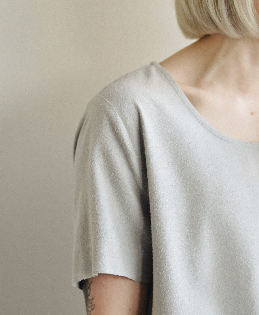 Graues Split Top aus Bourette - Secondhand - Jamie & the Jones - clomes