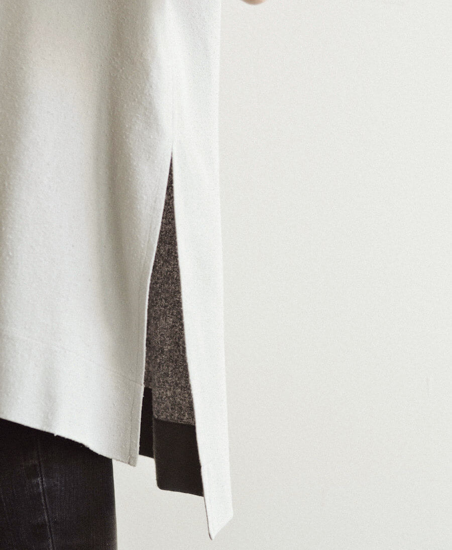 Graues Split Top aus Bourette - Secondhand - Jamie & the Jones - clomes